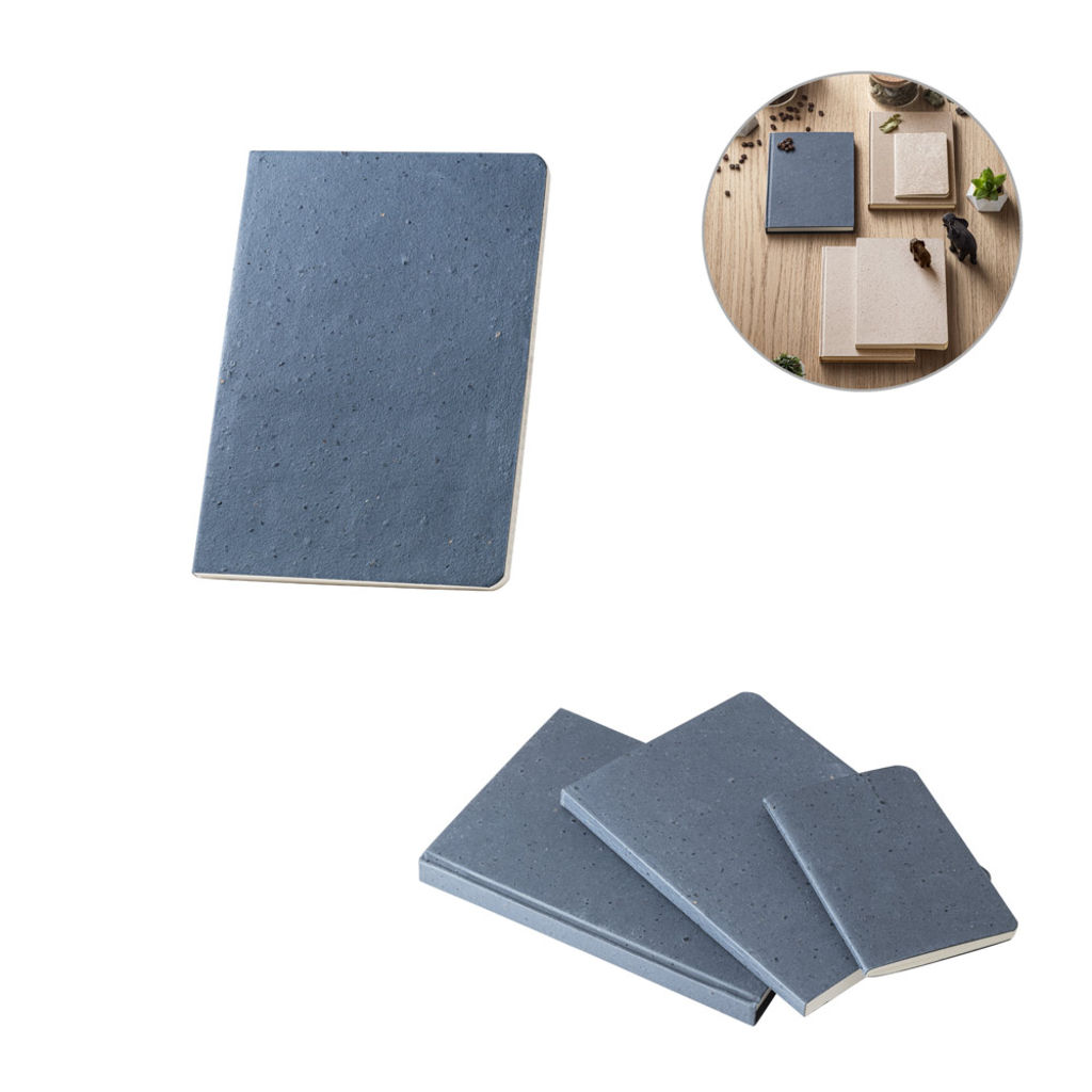 COFFEEPAD SEMI-RIGID Блокнот A5, цвет синий - 93289-104- Фото №4