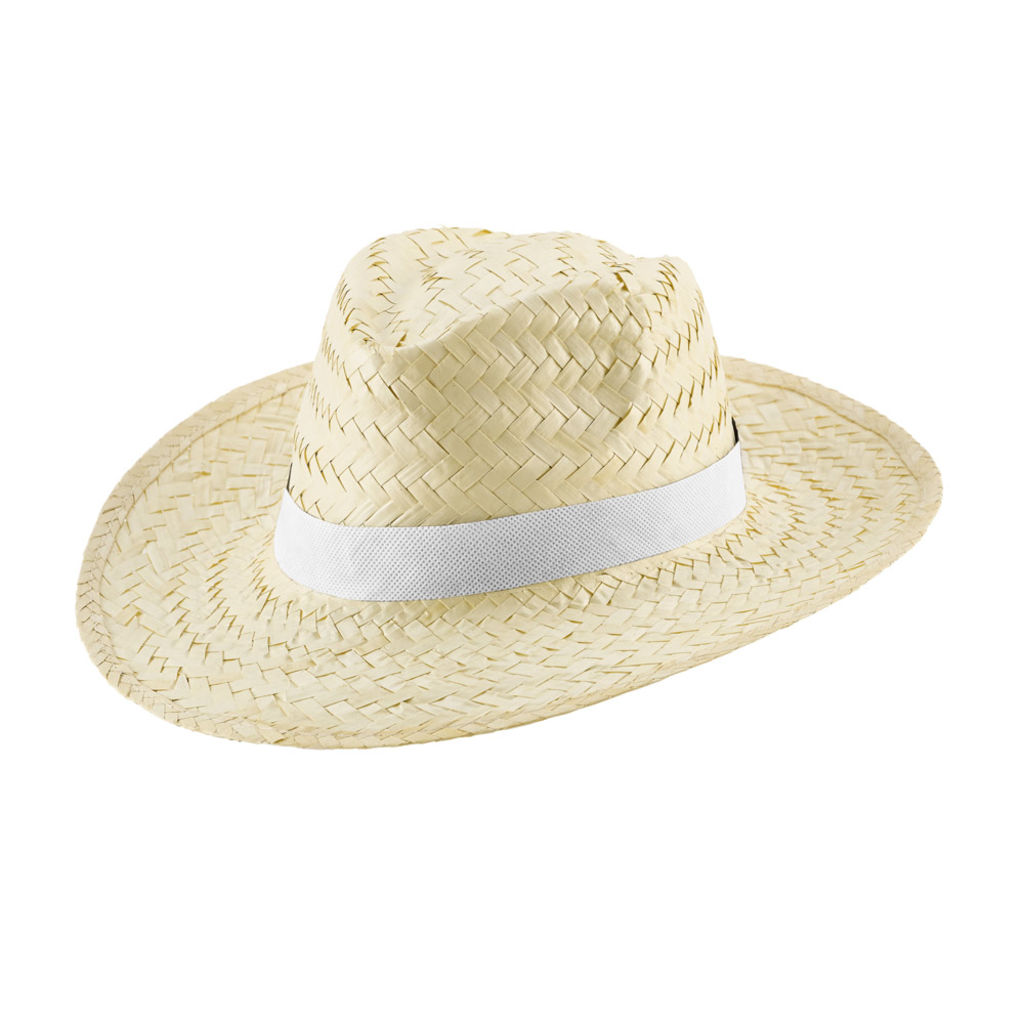 EDWARD POLI Шляпа из натуральной соломы, цвет белый