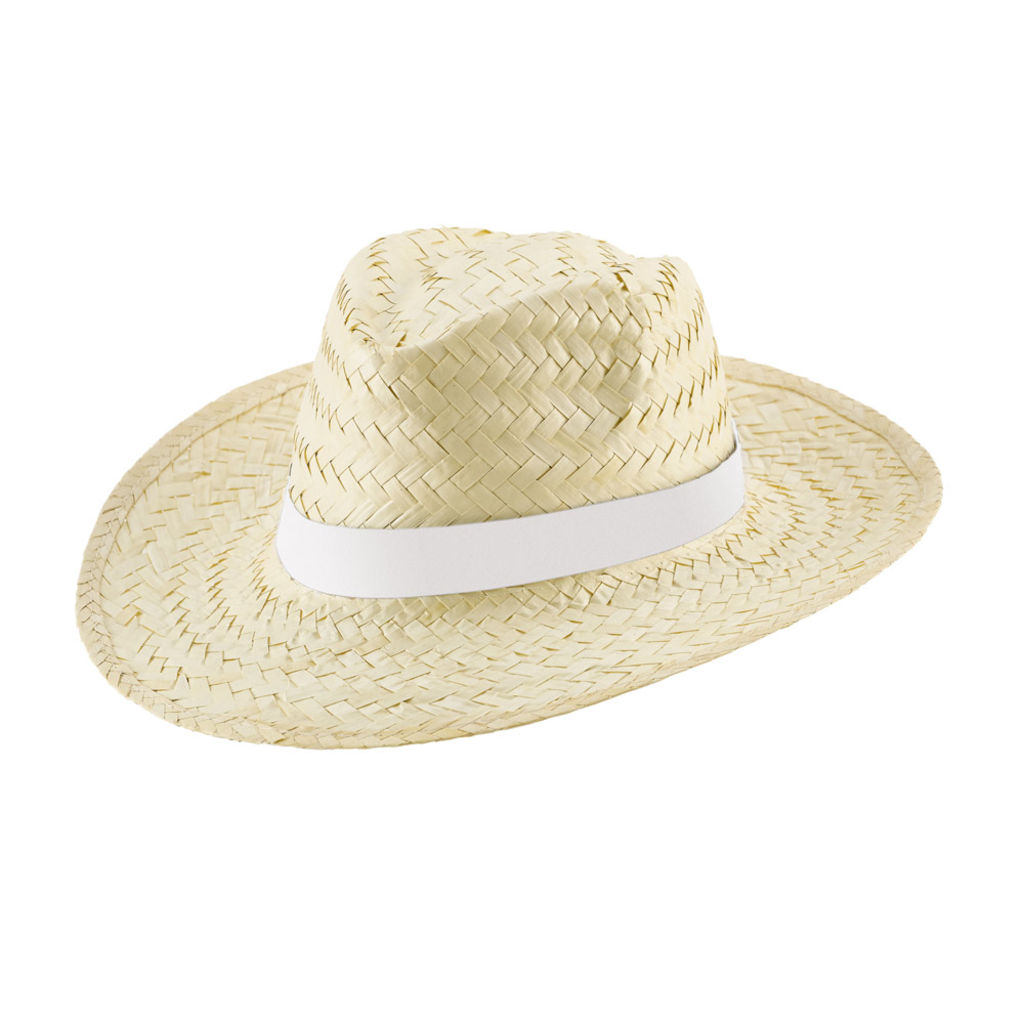 EDWARD RIB Шляпа из натуральной соломы, цвет белый