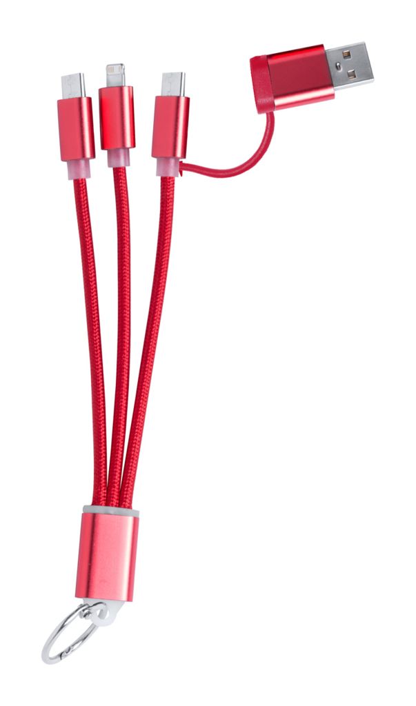 Брелок USB-кабель для заряджання Frecles, колір червоний