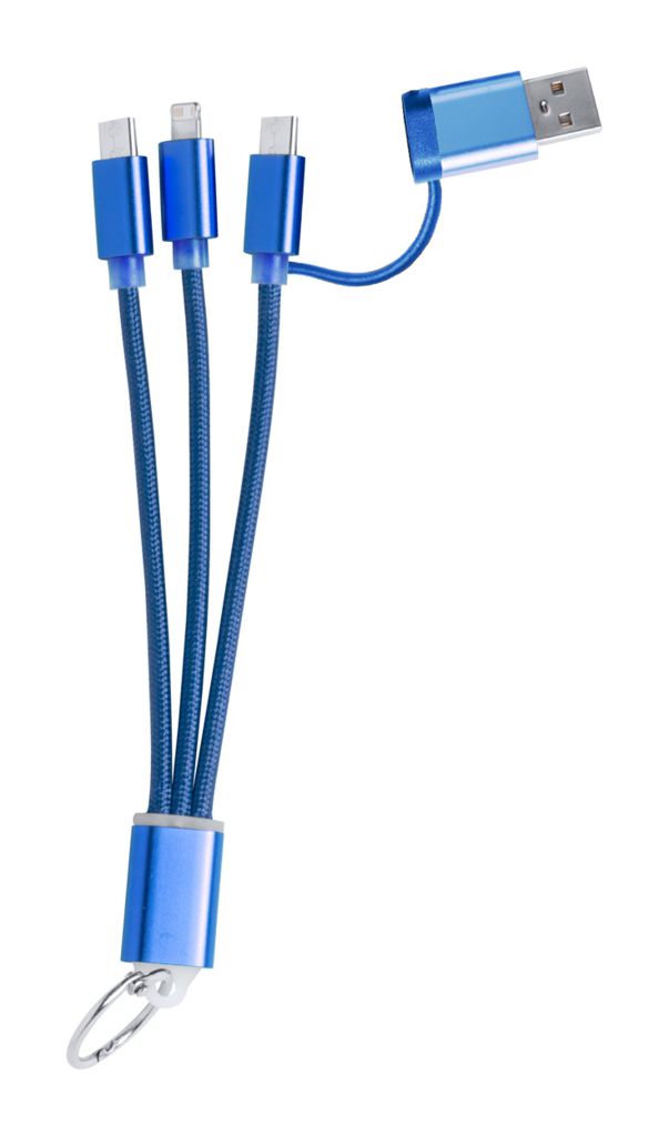 Брелок USB-кабель для зарядки Frecles, цвет синий