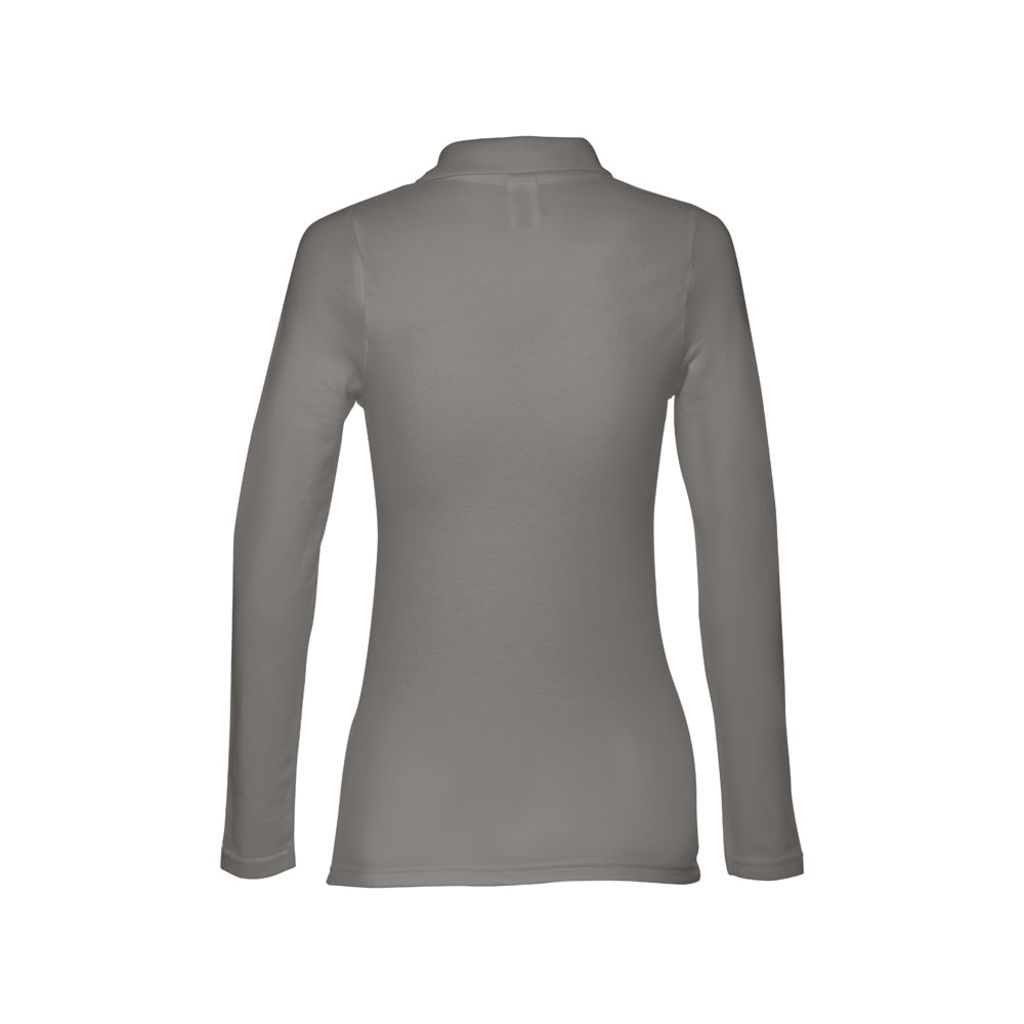 THC BERN WOMEN Женское поло с длинным рукавом, цвет серый  размер XL - 30145-113-XL- Фото №2