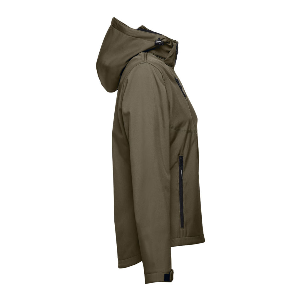 THC ZAGREB WOMEN. Жіноча куртка softshell зі знімним капюшоном, колір зелений армійський  розмір XXL - 30181-149-XXL- Фото №3