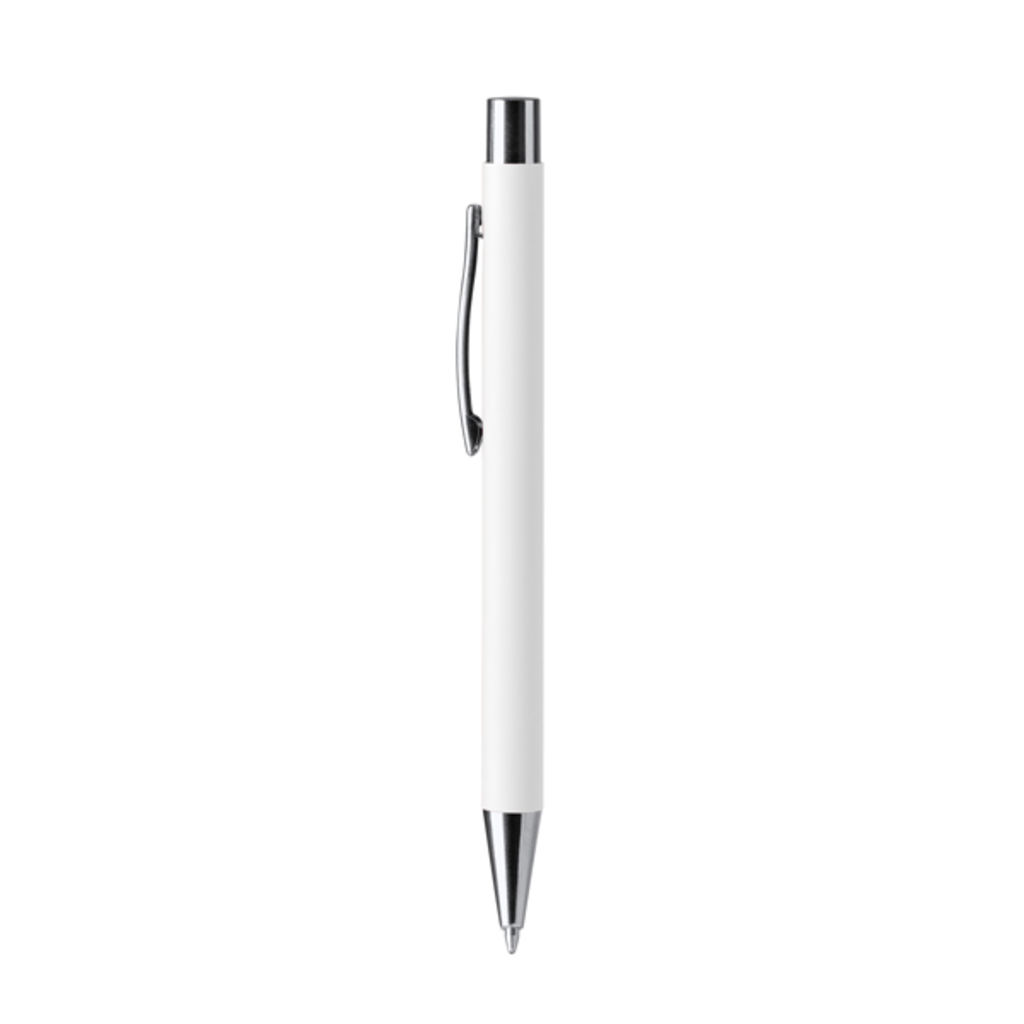 Шариковая ручка с металлическим корпусом, цвет белый