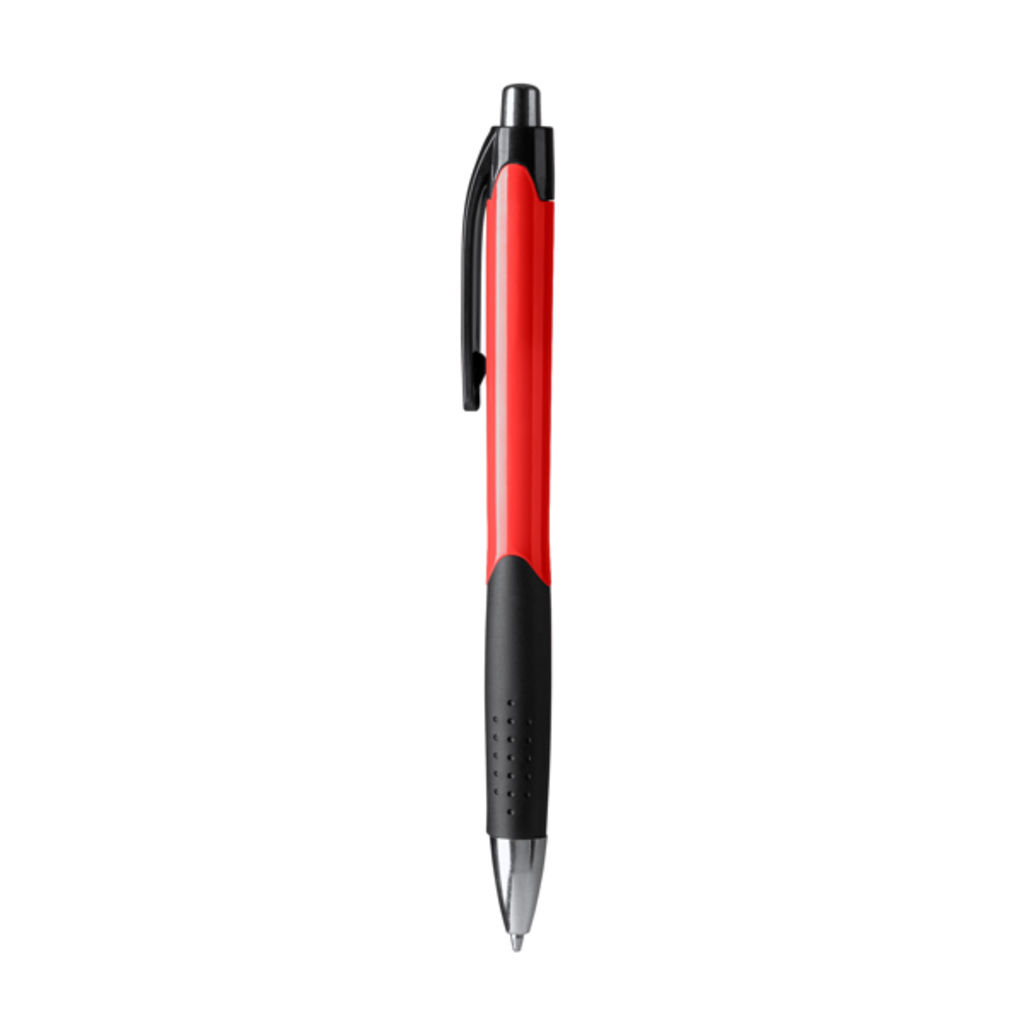Кулькова ручка з АБС-пластику з кнопкою, колір червоний