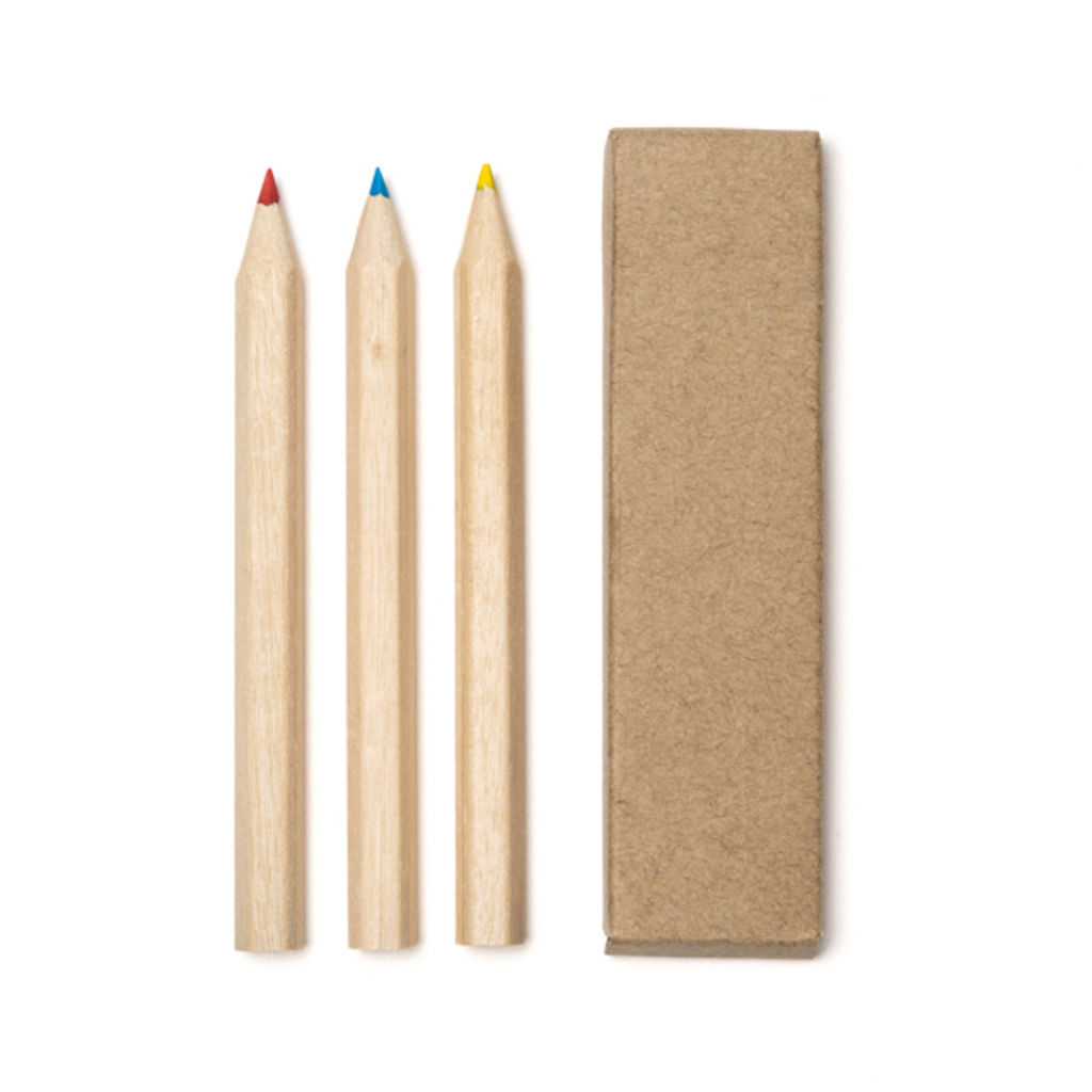 Набір з 3 дерев’яних олівців, колір бежевий