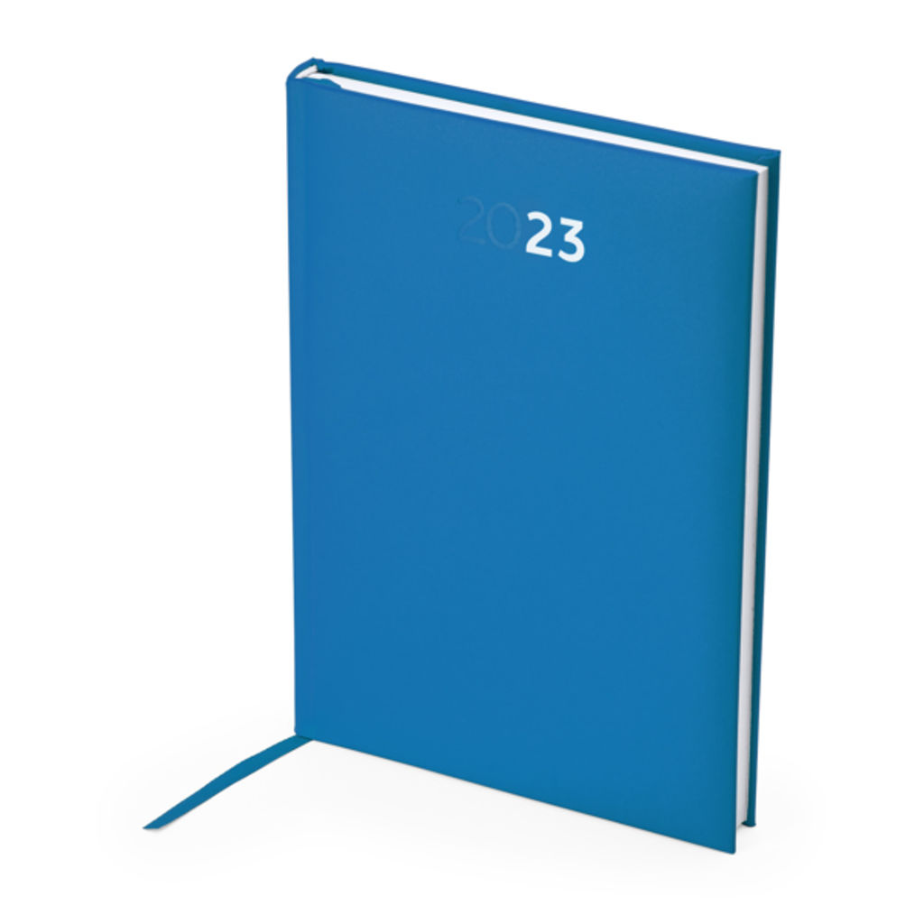 Ежедневник формата А5 с мягкой обложкой из полиуретана, цвет синий