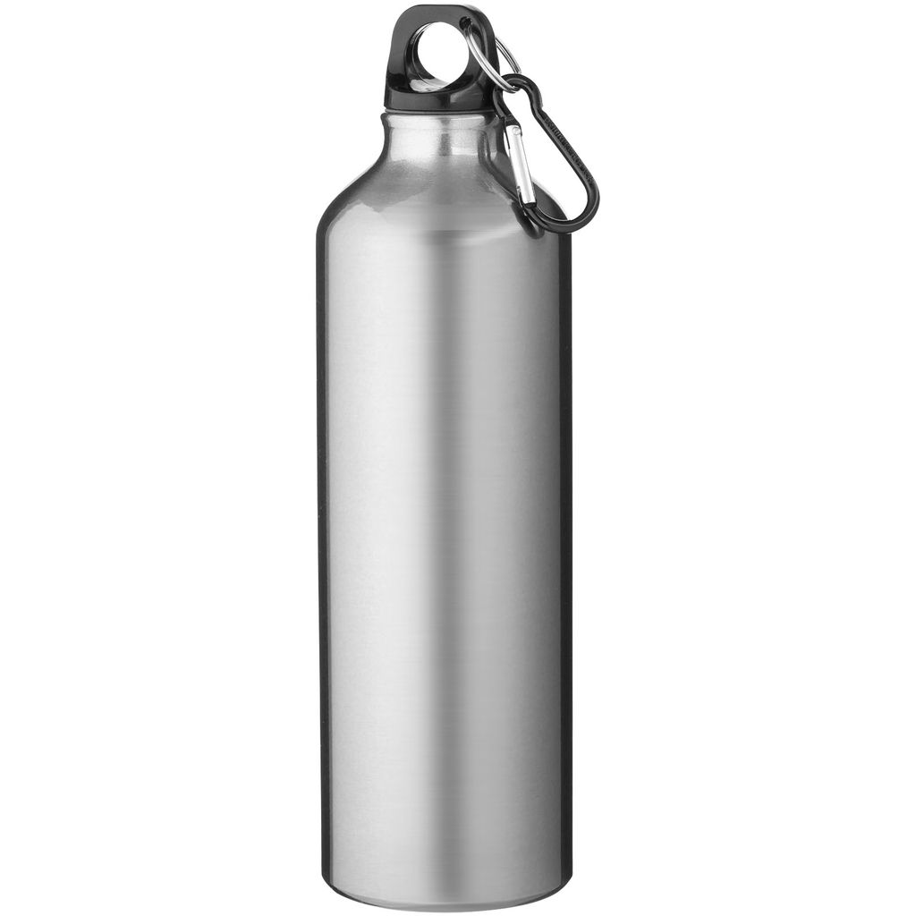 Бутылка для воды с карабином Oregon из переработанного алюминия, сертифицированного по стандарту RCS, объемом 770 мл, цвет серебряный