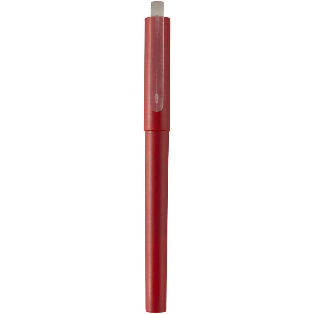 Гелева кулькова ручка Mauna з переробленого PET-пластику, колір червоний