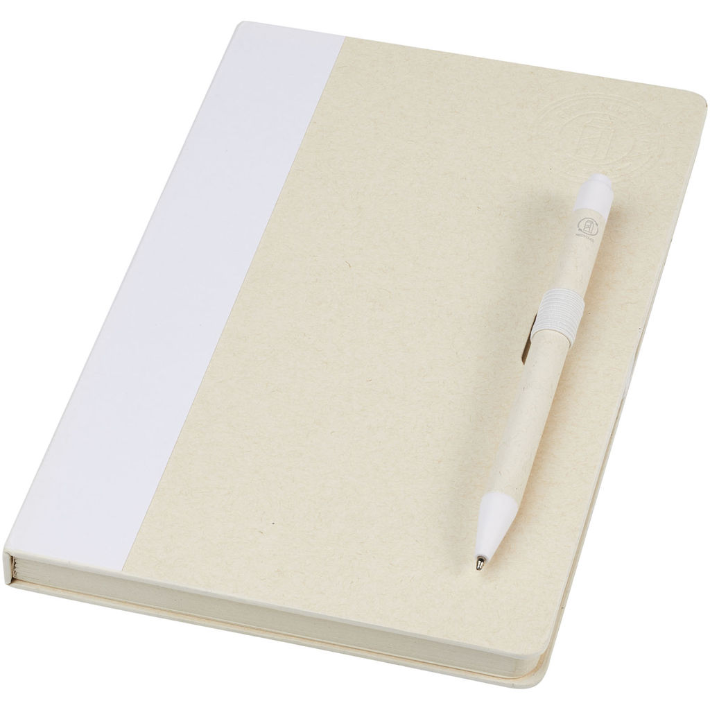 Блокнот розміром A5 та набір кулькових ручок Dairy Dream, колір білий