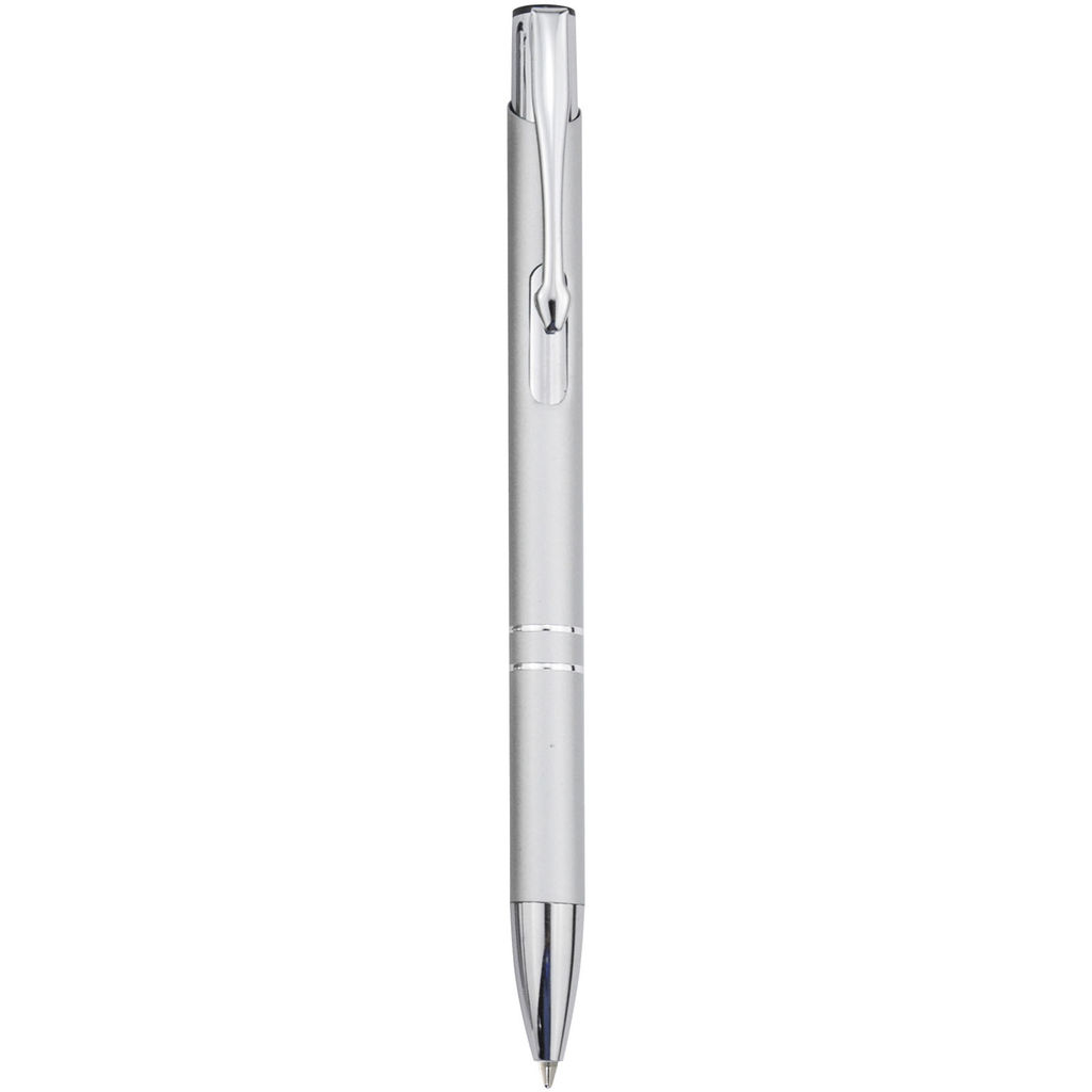 Шариковая ручка Moneta из переработанного алюминия, цвет серебряный