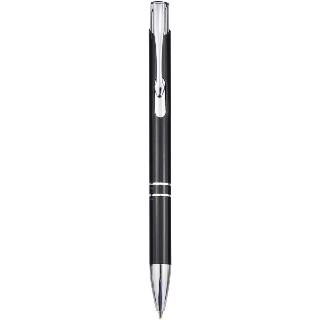 Шариковая ручка Moneta из переработанного алюминия, цвет сплошной черный