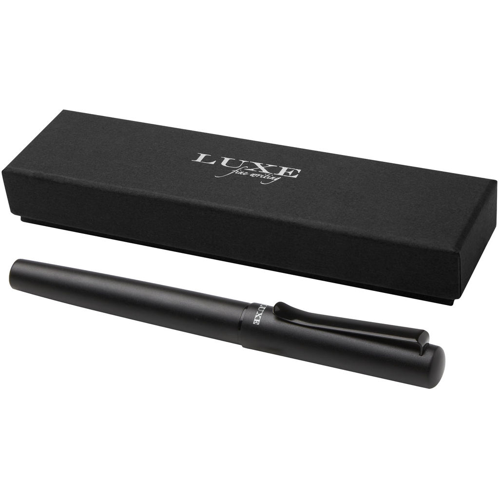 Пір'яна ручка Lucetta з переробленого алюмінію, колір суцільний чорний