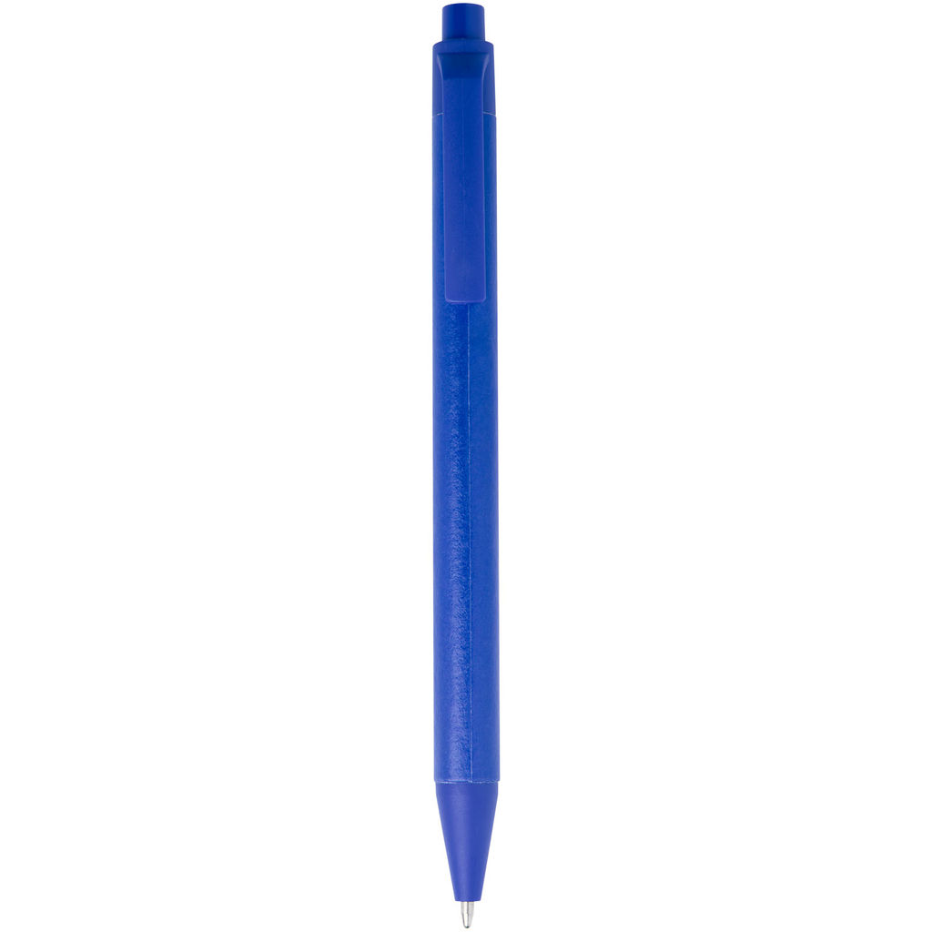Кулькова ручка Chartik з переробленого паперу з матовою обробкою, колір синій