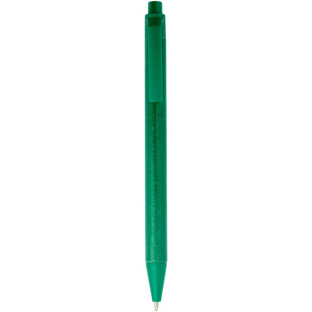 Кулькова ручка Chartik з переробленого паперу з матовою обробкою, колір зелений