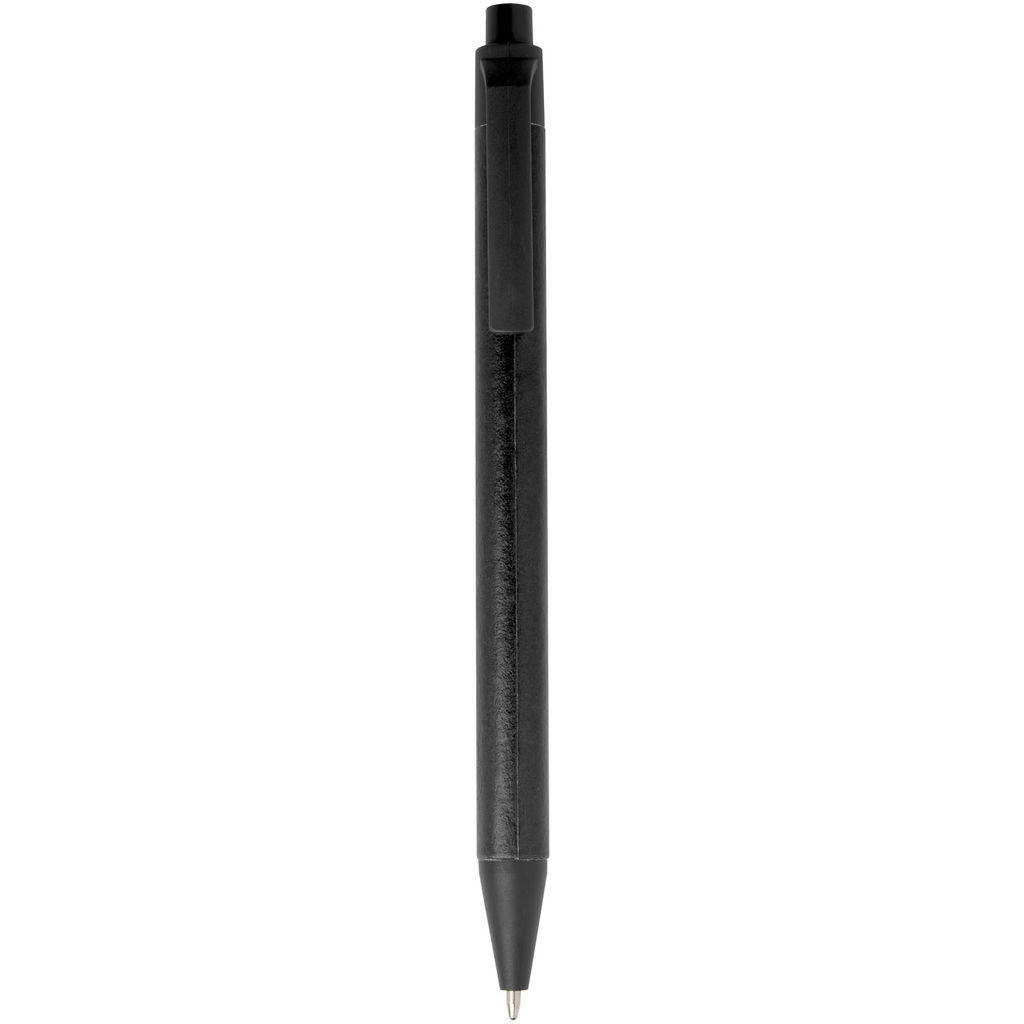 Кулькова ручка Chartik з переробленого паперу з матовою обробкою, колір суцільний чорний