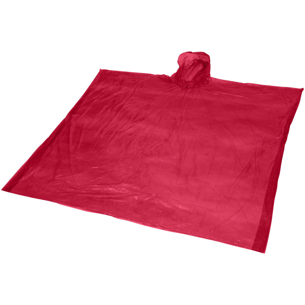 Одноразовый дождевик Mayan с чехлом для хранения из материалов, переработанных по стандарту GRS, цвет красный