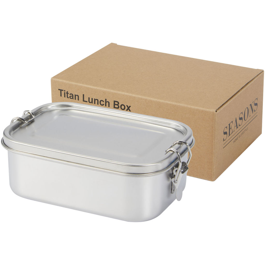 Пищевой контейнер Titan из переработанной нержавеющей стали, цвет серебряный