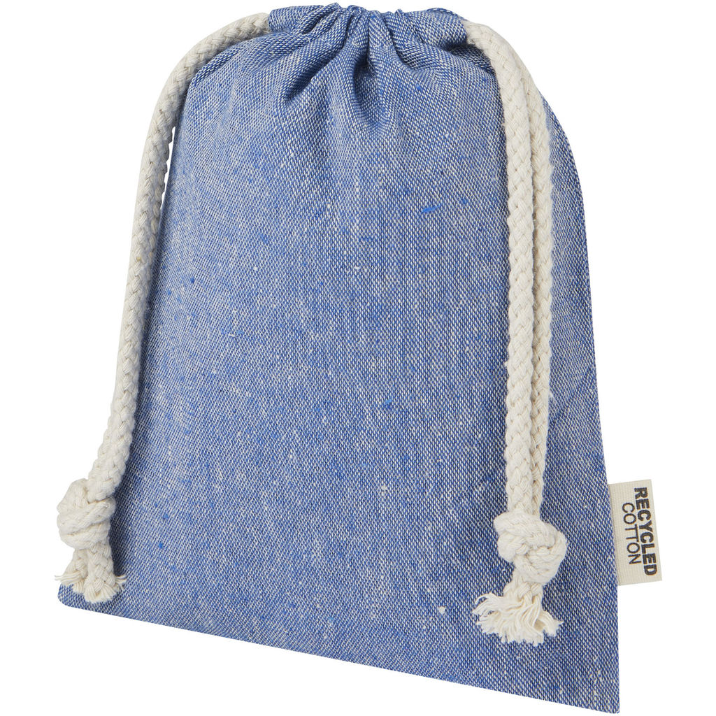 Маленькая подарочная сумка Pheebs объемом 0,5 л из хлопка плотностью 150 г/м², переработанного по стандарту GRS, цвет синий яркий