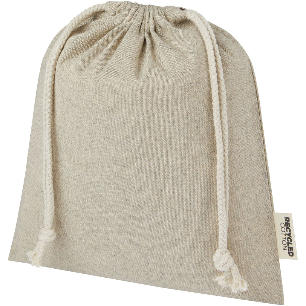 Средняя подарочная сумка Pheebs объемом 1,5 л из хлопка плотностью 150 г/м², переработанного по стандарту GRS, цвет вереск натуральный