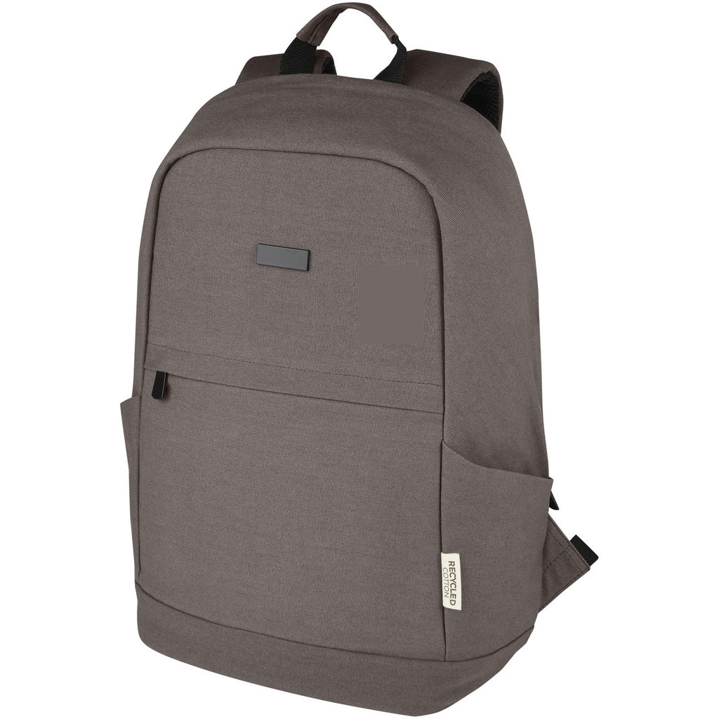 Рюкзак для ноутбука 15,6 дюймов с защитой от кражи Joey объемом 18 л из брезента, переработанного по стандарту GRS, цвет серый