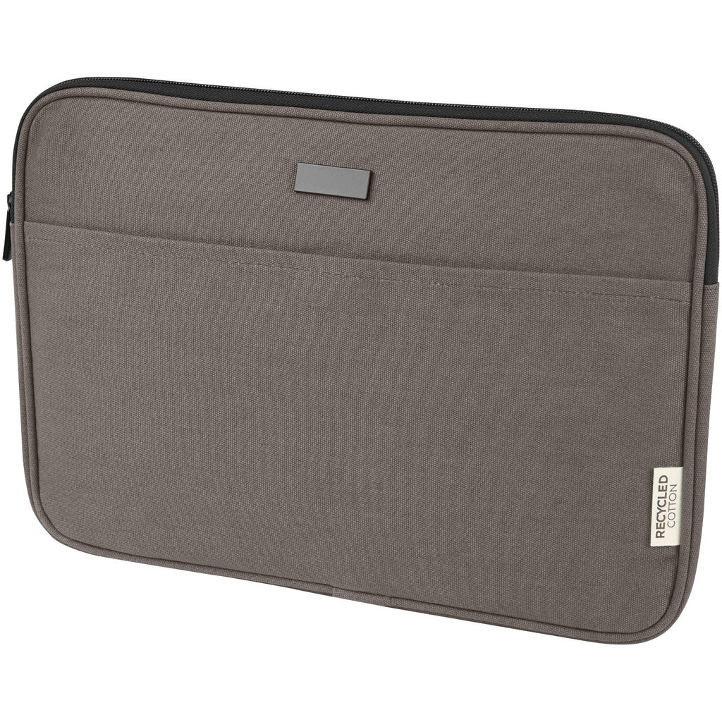 Чохол для 14-дюймового ноутбука Joey  із брезенту, переробленого за стандартом GRS, колір сірий