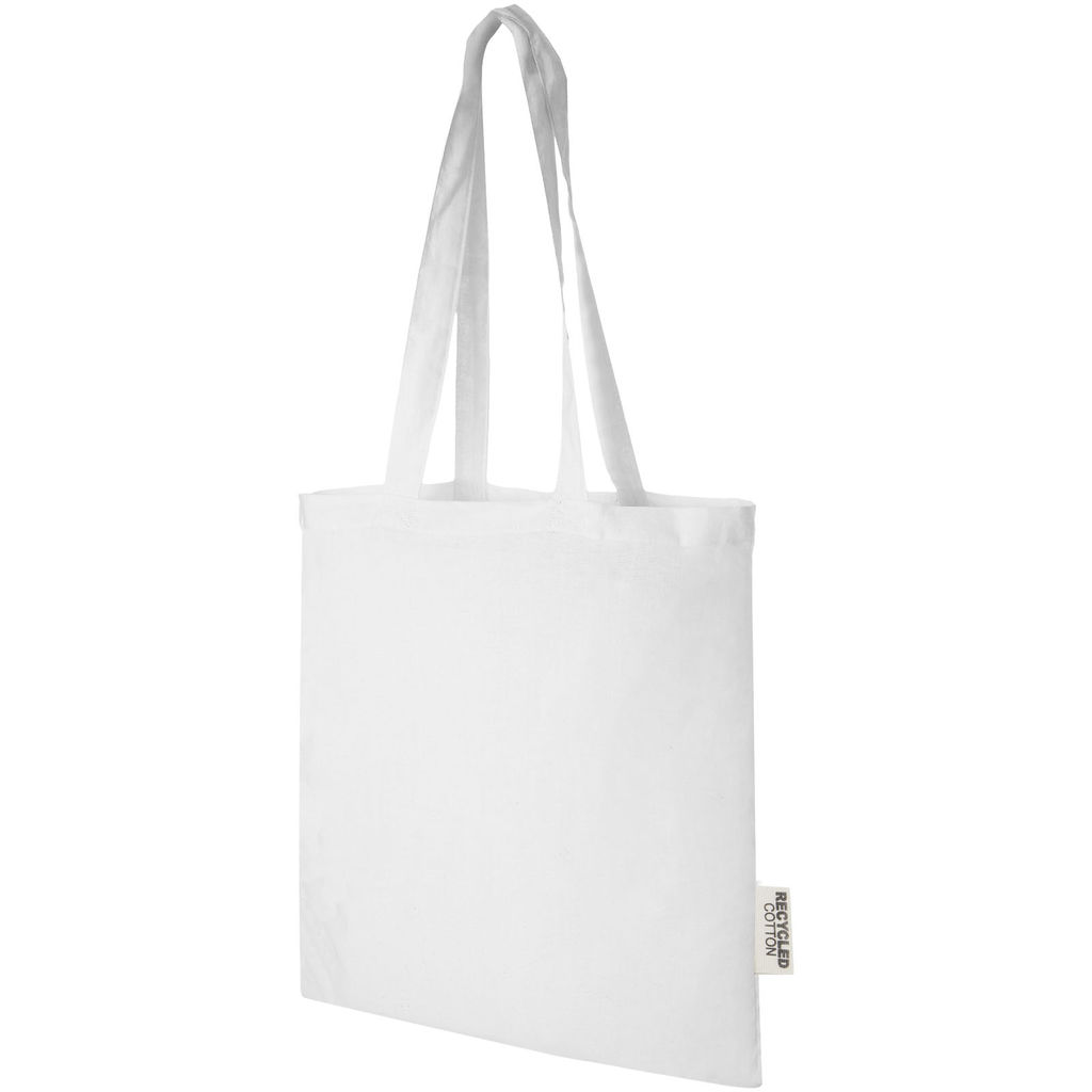 Эко-сумка Madras объемом 7 л из переработанного хлопка плотностью 140 г/м2, цвет белый