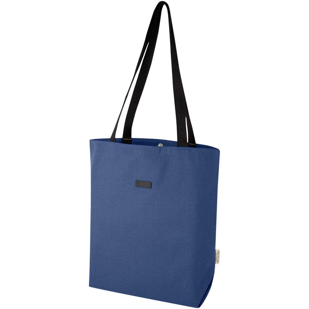 Универсальная эко-сумка Joey из холста, переработанного по стандарту GRS, объемом 14 л, цвет темно-синий