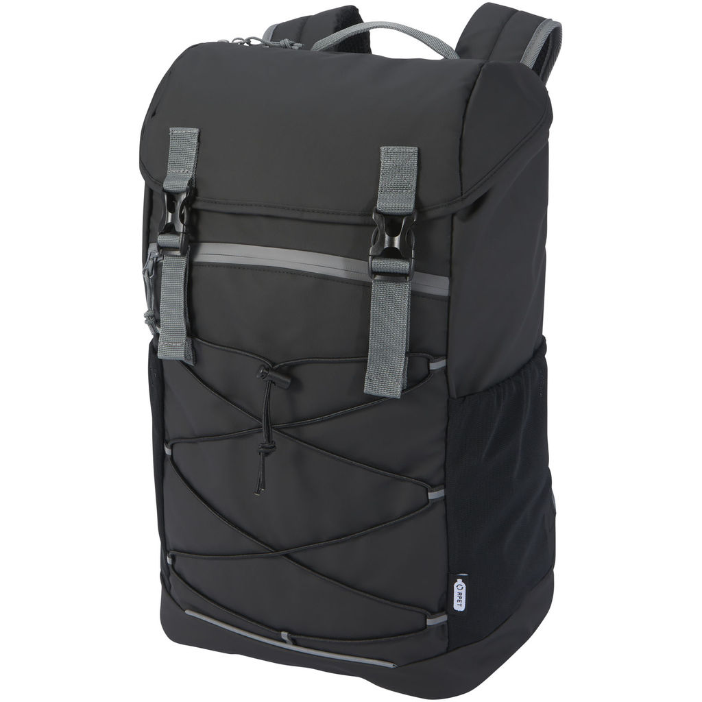 Водонепроникний рюкзак Aqua для ноутбука з діагоналлю екрану 15,6 дюйма, виготовлений з перероблених матеріалів, колір чорний