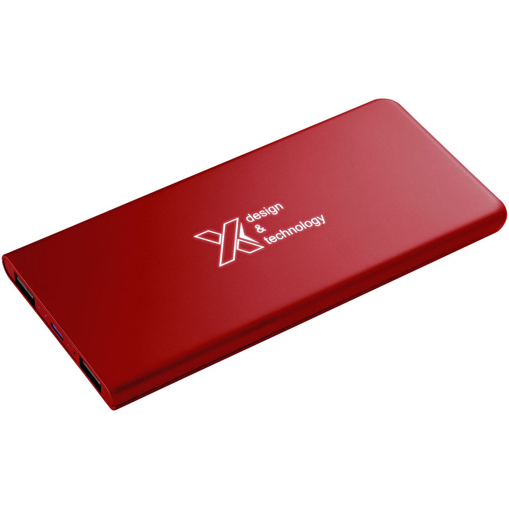 Тонкий зарядний пристрій SCX.design P15 з підсвічуванням логотипу, колір червоний