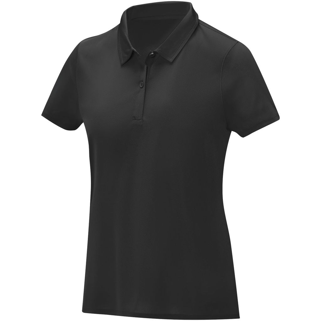 Женская cool fit  футболка поло с короткими рукавами Deimos, цвет сплошной черный  размер XS