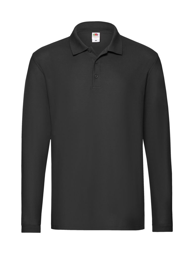 Рубашка-поло Long Sleeve, цвет черный  размер L