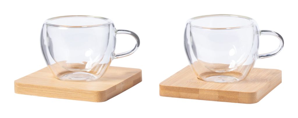 Набор стеклянных чашек для эспрессо Gladen, цвет прозрачный