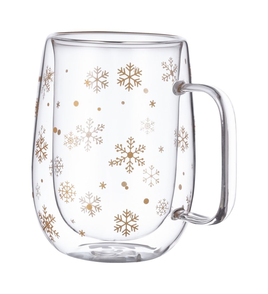 Чашка з подвійними стінками, оздоблена зимовим малюнком Doglex, колір прозорий