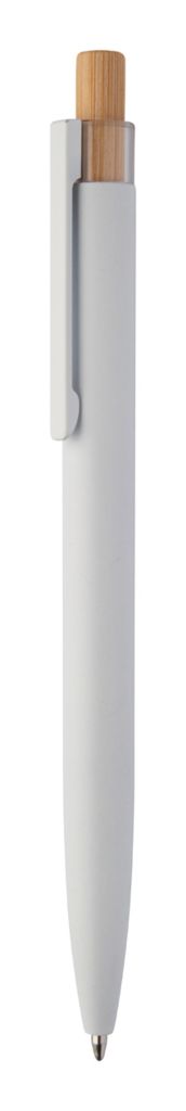 Кулькова ручка з переробленого алюмінію і бамбуку, колір білий