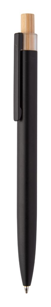 Кулькова ручка з переробленого алюмінію і бамбуку, колір чорний