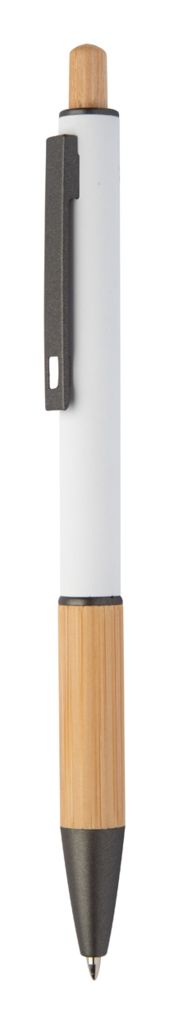 Шариковая ручка из переработанного алюминия и бамбука, цвет белый