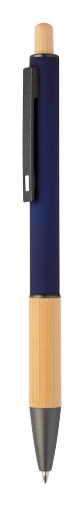Шариковая ручка из переработанного алюминия и бамбука, цвет темно-синий