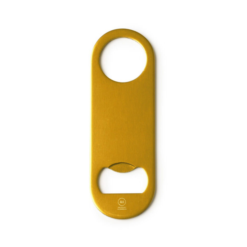 Классическая открывашка из переработанного алюминия, цвет желтый
