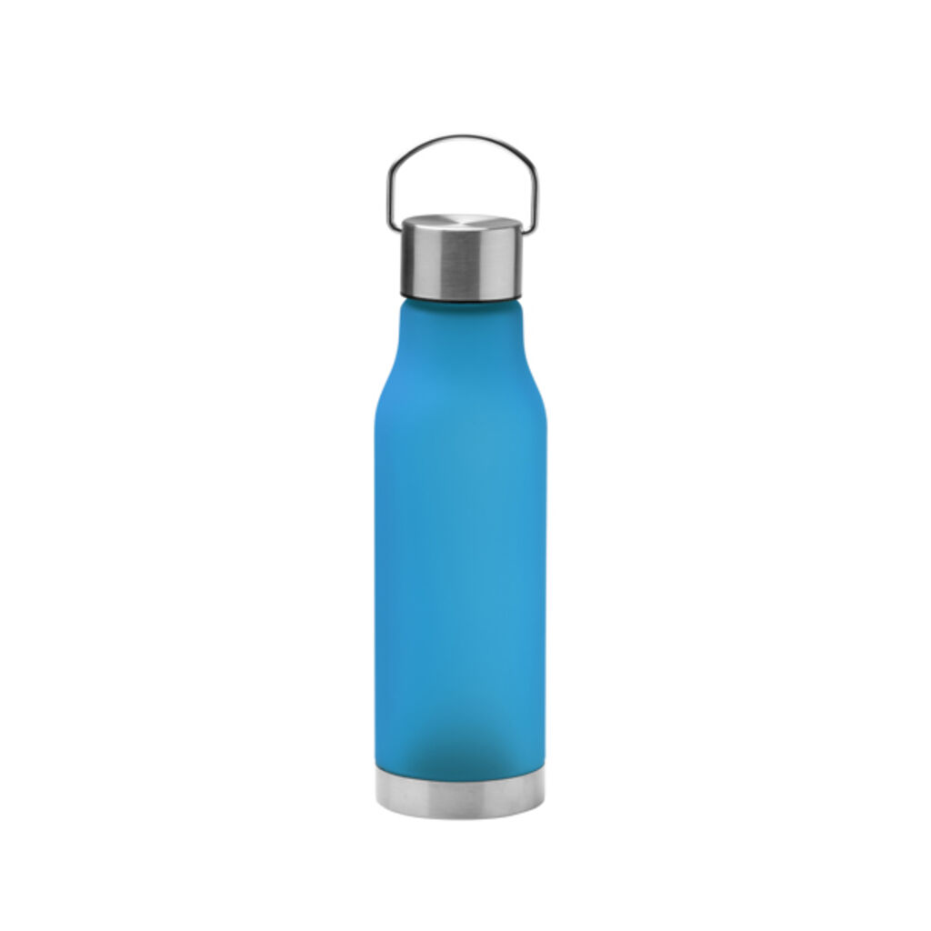Бутылка из RPET с полупрозрачной матовой отделкой, цвет синий