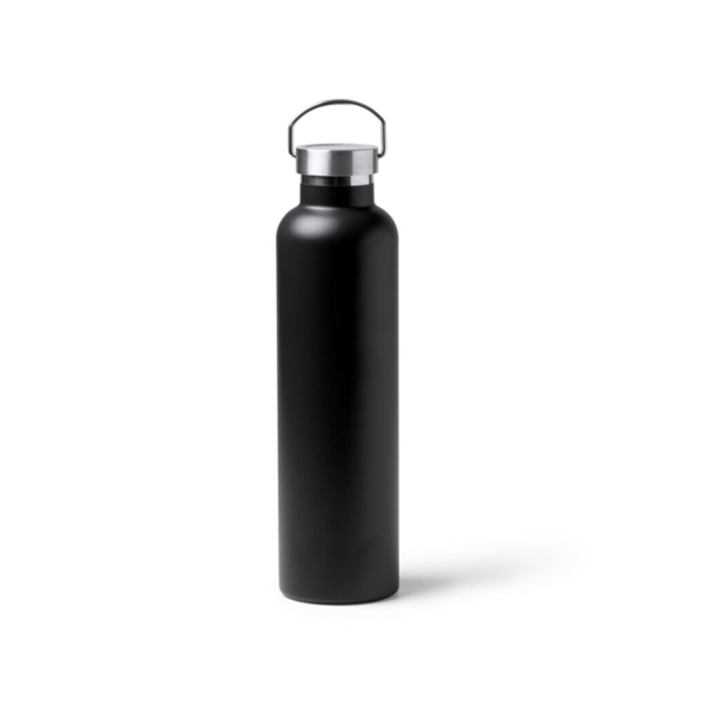 Термопляшка з нержавіючої сталі з матовою обробкою, колір чорний
