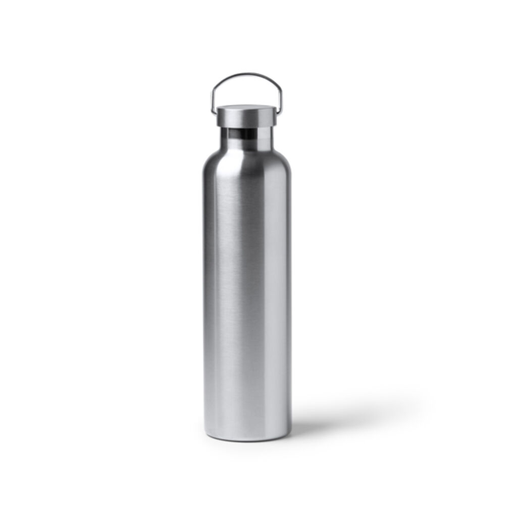 Термопляшка з нержавіючої сталі з матовою обробкою, колір срібний