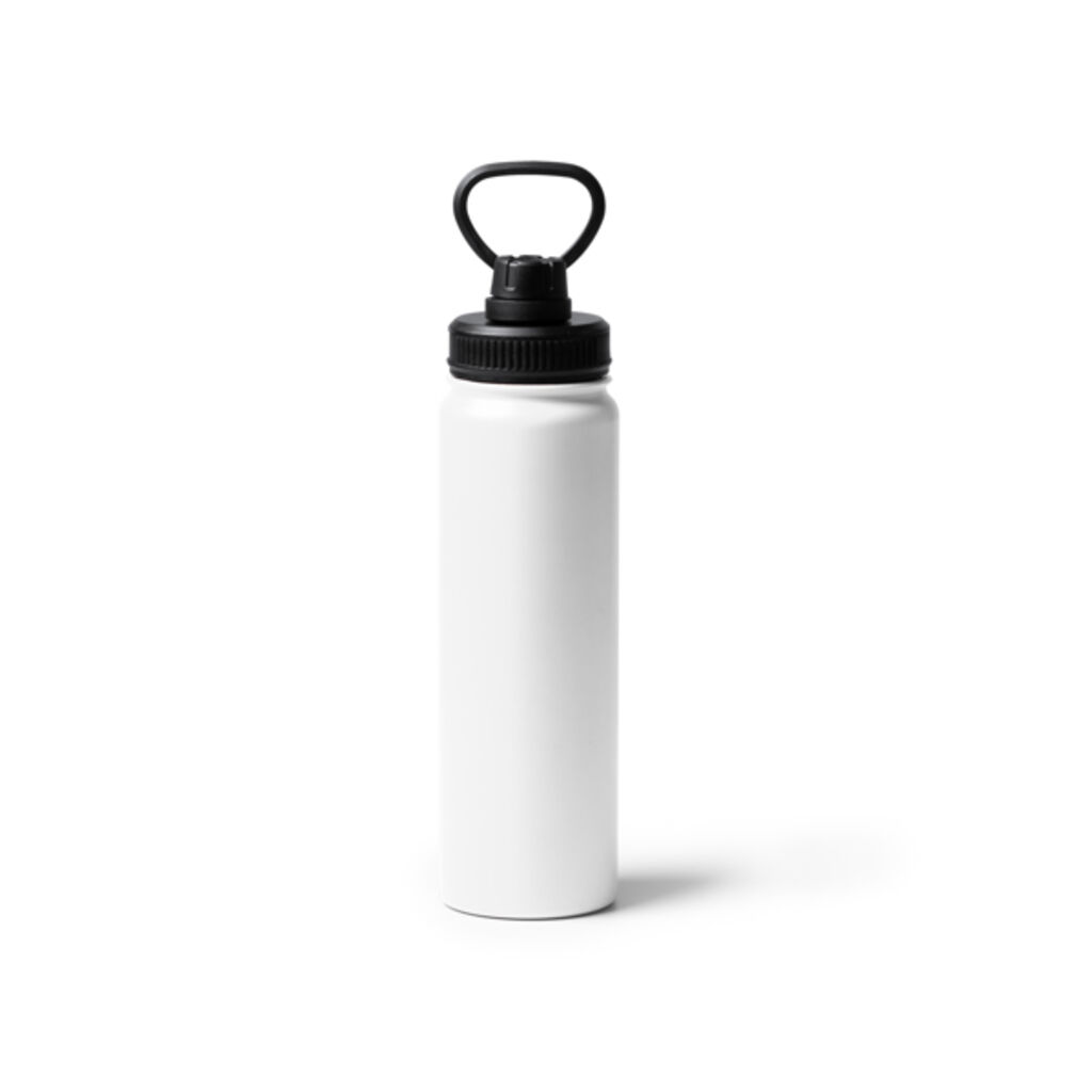 Спортивна пляшка з подвійними стінками з нержавіючої сталі, колір білий