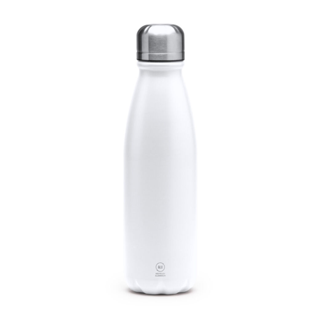Бутылка из переработанного алюминия идеально подходит для ежедневного использования, цвет белый