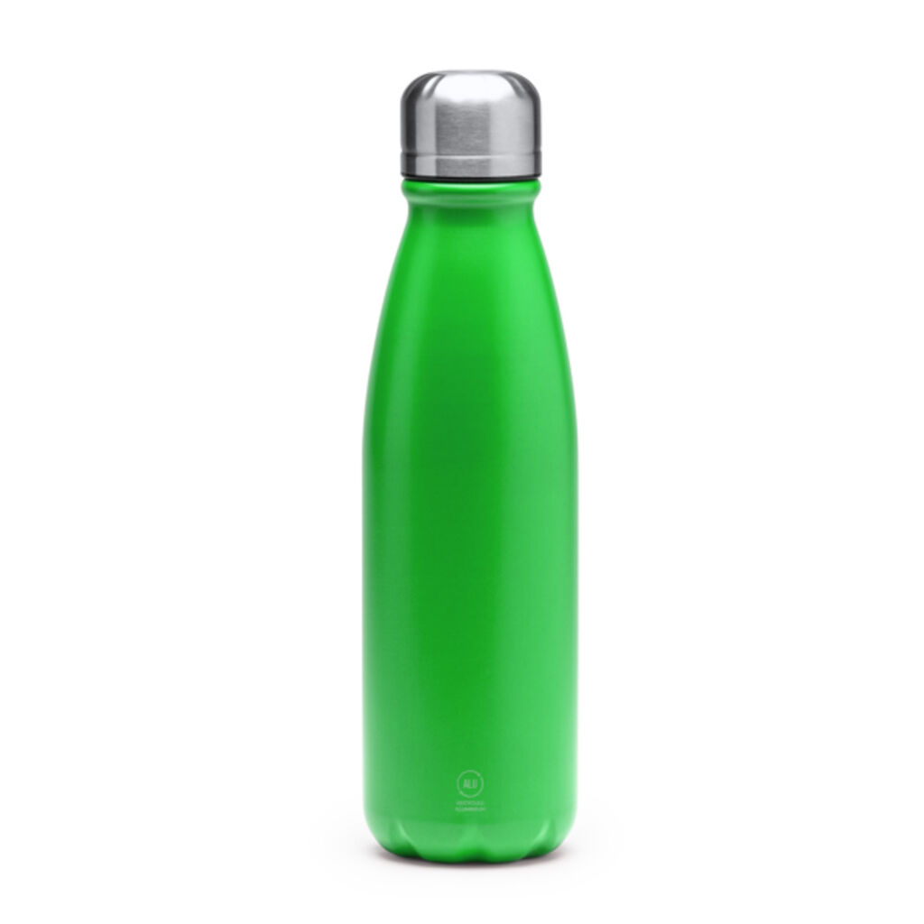 Бутылка из переработанного алюминия идеально подходит для ежедневного использования, цвет зеленый