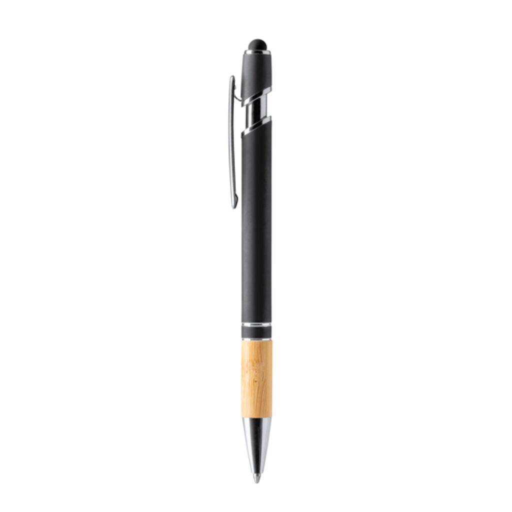 Металева ручка з бамбуком, колір чорний