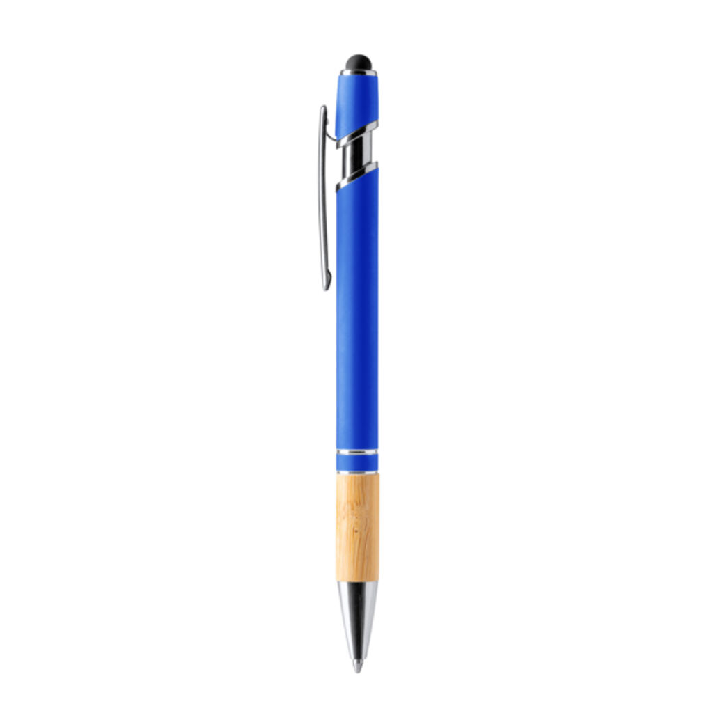 Металева ручка з бамбуком, колір синій