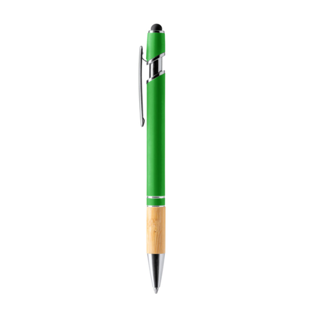 Металлическая ручка с бамбуком, цвет зеленый