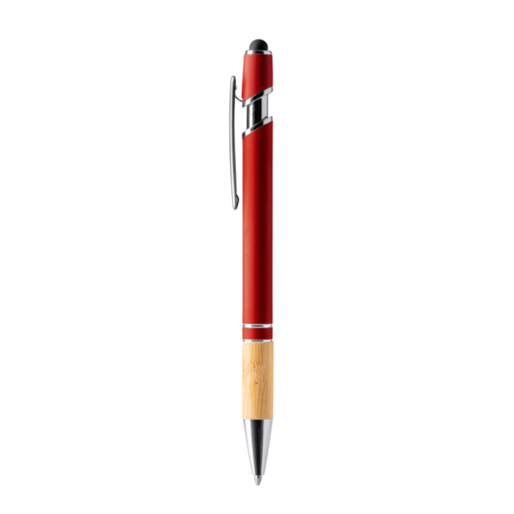 Металлическая ручка с бамбуком, цвет красный