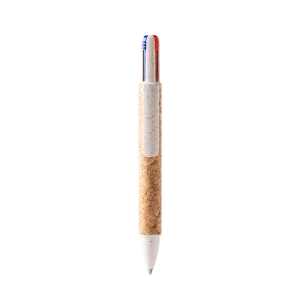 Кулькова ручка з 3 чорнилами, колір бежевий